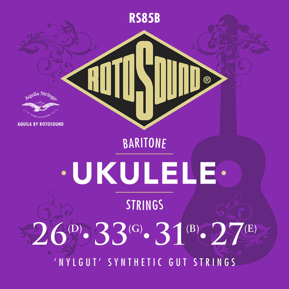 Rotosound Strings for Ukulele, Ukulele Strings Set Baritone Nylgut RS85B Medium 24 31 31 28