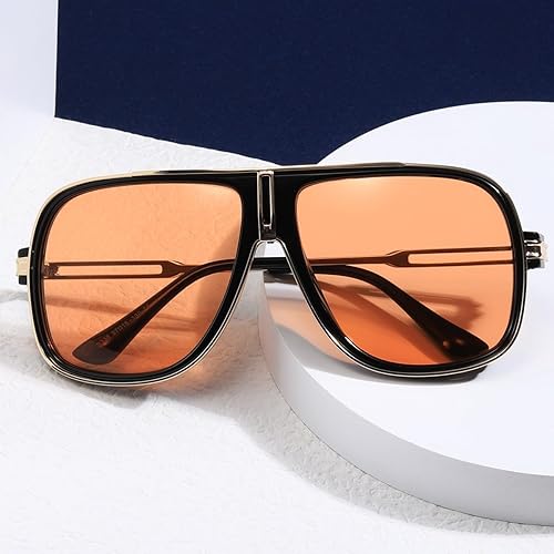 Vista 3 de LIXX Lentes de sol piloto estilo retro de los años 80 con detalles dorados de lujo, protección UV400, marco de metal y estilo vaquero chic