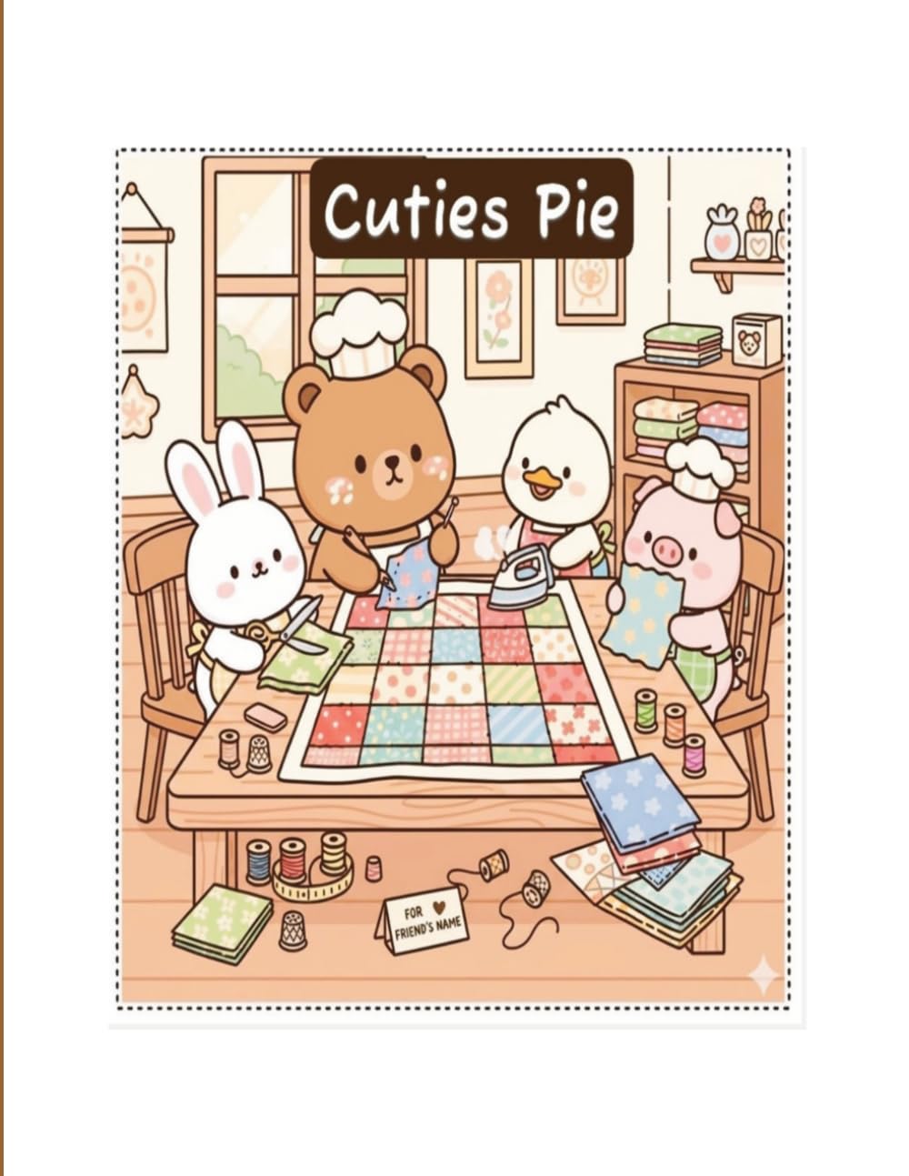 Cuties Pie Coloring Book: Kawaii Animal Coloring Book, Big, Simple, Relax Stress Designs