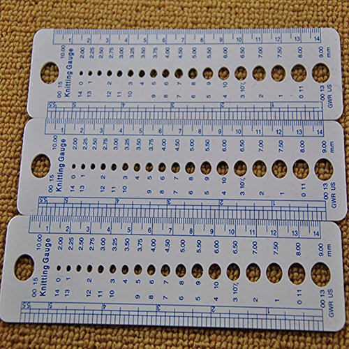 image for Onner 10 Pcs Plastic Gauge Ruler, Knitting Needle Size Gauge inch cm R