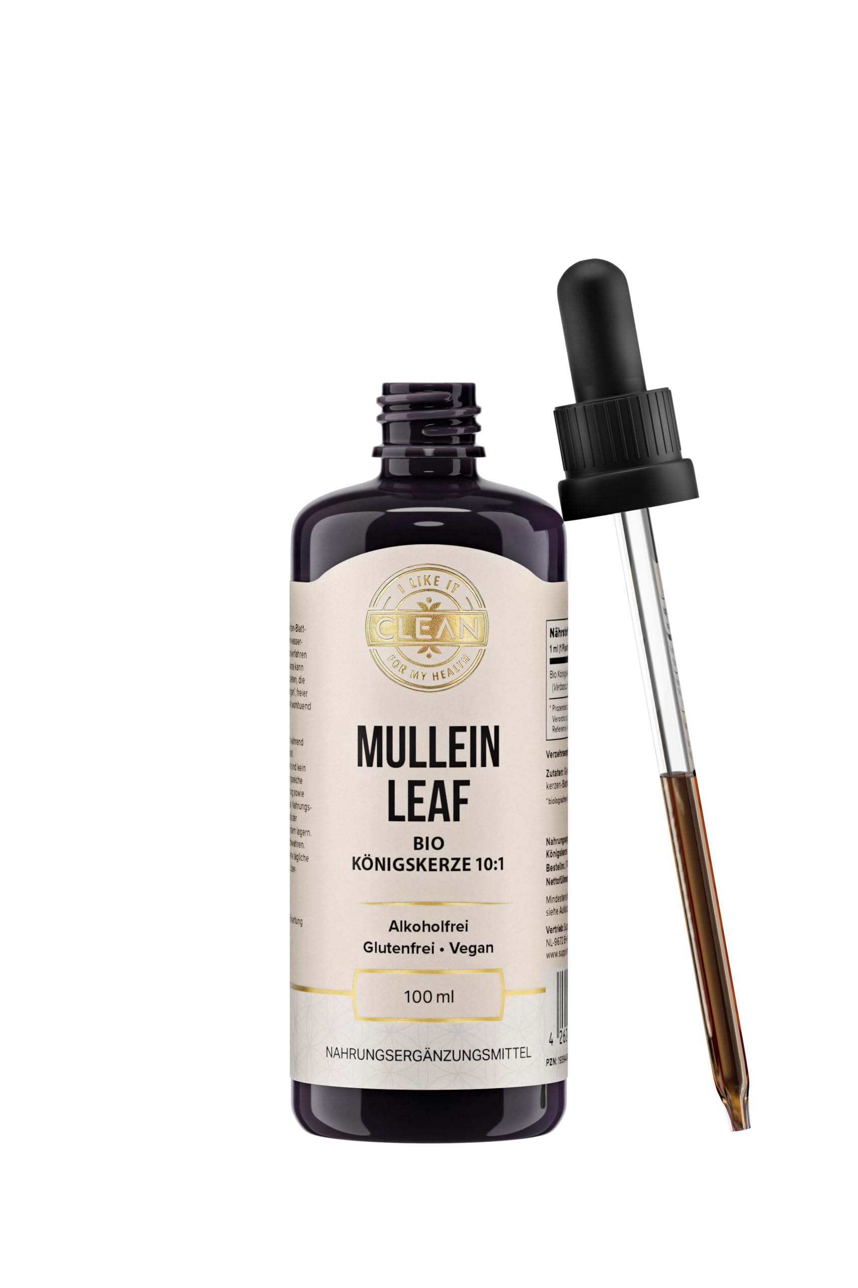 I-like-it-Clean® - Königskerzen-Extrakt - 200 mg Extrakt pro 1ml - 100ml - 10:1 Extrakt, bio zertifziert, alkoholfrei, ohne unerwünschte Zusatzstoffe - natürlicher Geschmack