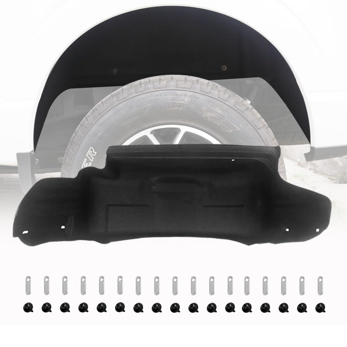 Photo 1 of Rear Wheel Well Guards Compatible with F150 2021-2024 (Excludes Raptor), Rear Inner Wheel Well Guards Mud Guard Flaps
