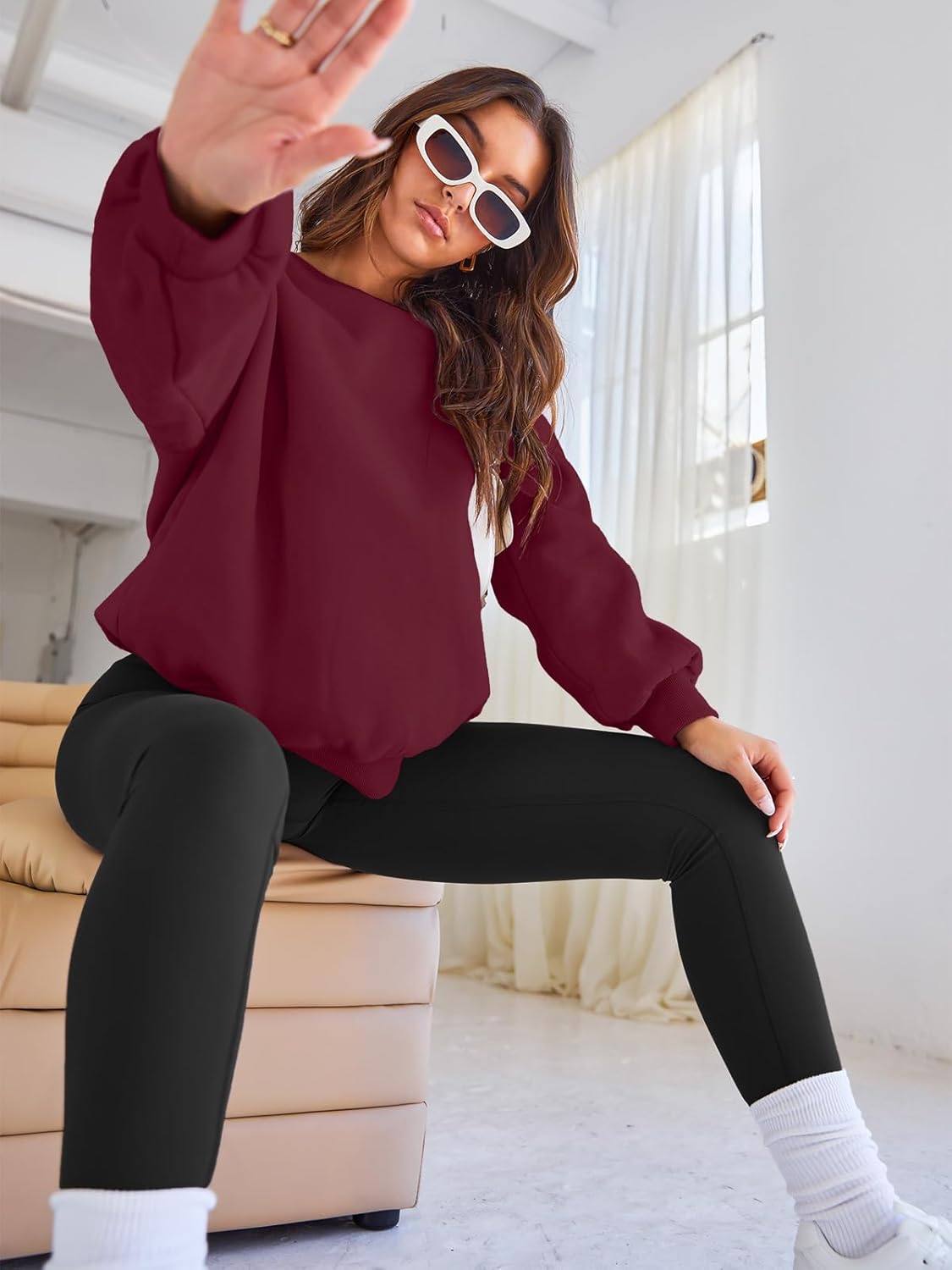 EFAN Womens Sweatshirts Oversized Crewneck Y2K Fleece Hoodies Fall Fashion 2026 Teen Girls Cute Winter Clothes Sweater - Image 3