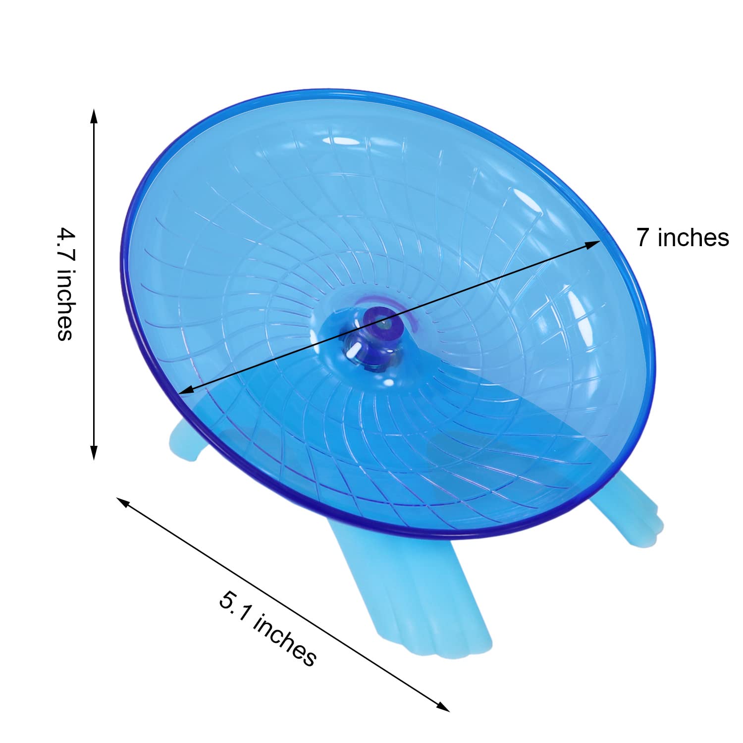 Hamster Flying Saucer Silent Running Exercise Wheel for Gerbil Rat Mouse Hedgehog Small Animals (Blue) - image 5