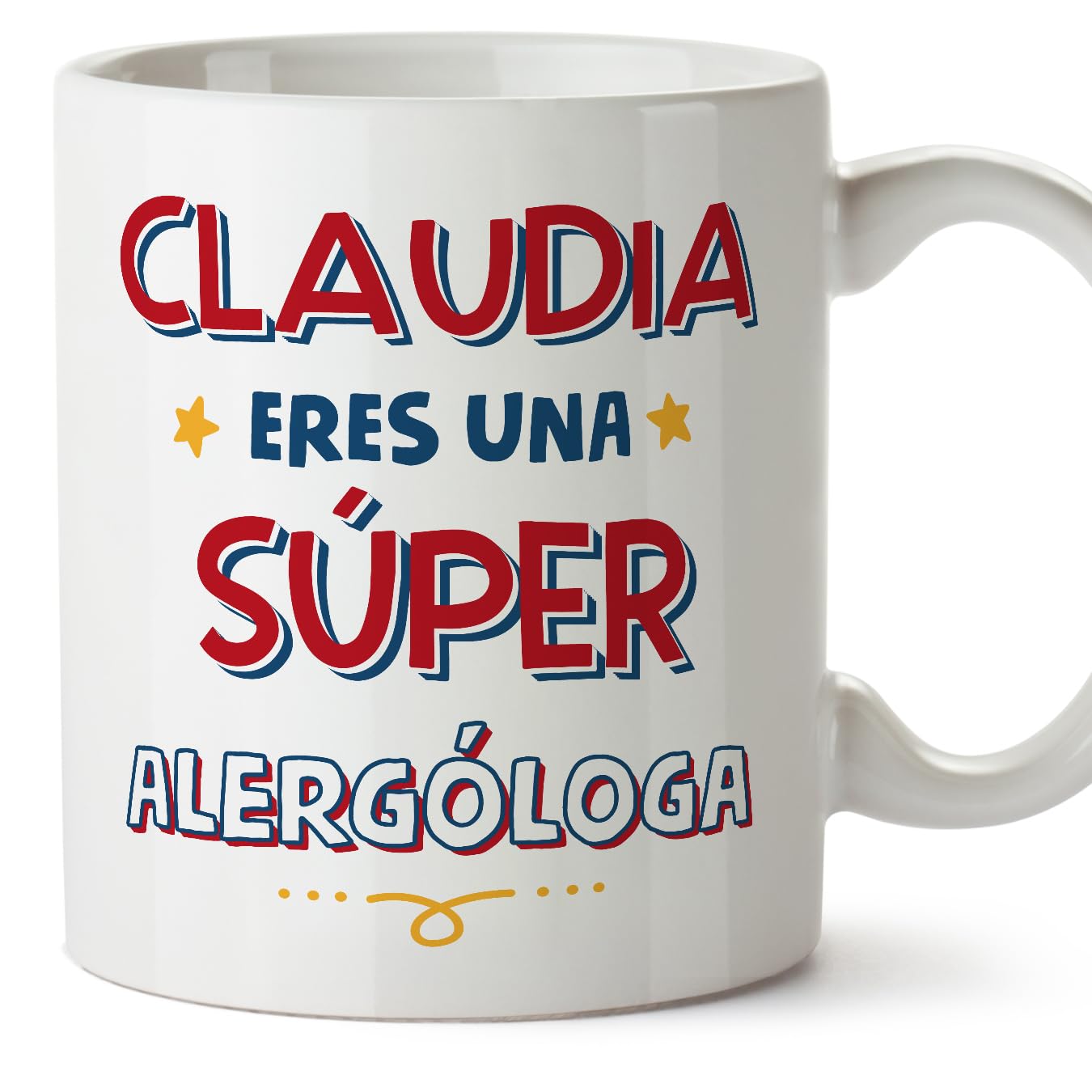 MUGFFINS Personalised Mug for Allergist Woman - in Spanish - Eres Súper - Funny Custom Gift for Colleagues - Ceramic 11oz Mug