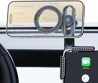 Tesla Phone Mount for Model 3 Model Y - [Upgraded Strongest Magnet] for Magsafe Car Phone Holder, Foldable Design, Universal Fit for iPhone & Android, Secure Tesla Accessories