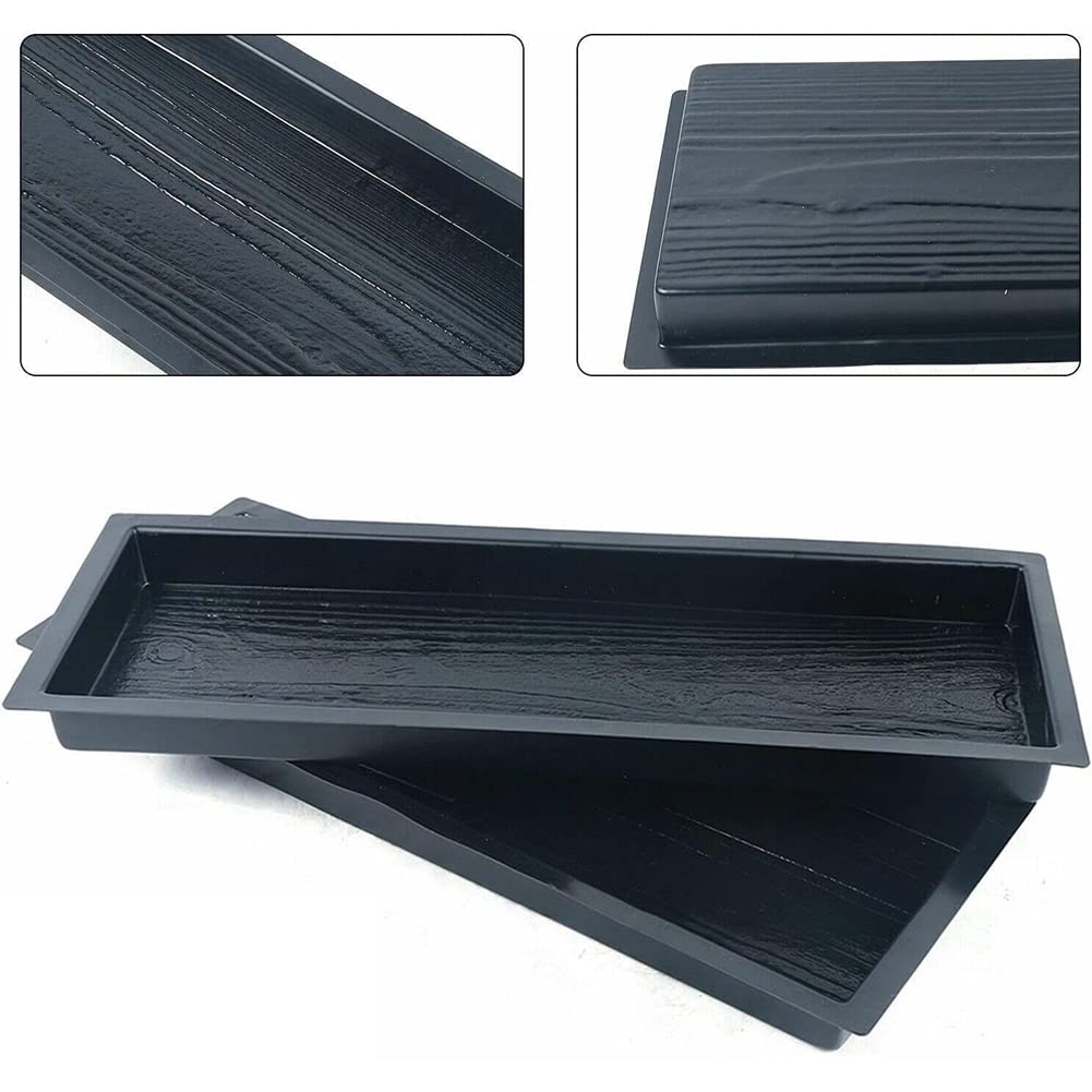 Moldes de hormigón, moldes de hormigón con forma de madera, moldes para suelos de plástico moldeados DIY, moldes para piedras militares de jardín, paquete de 2
