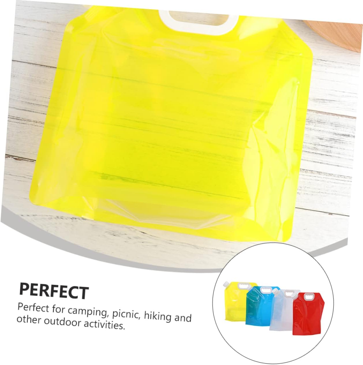 POPETPOP 4pcs Emergency Water Bag Collapsible Water Jug Leak for Hiking Camping