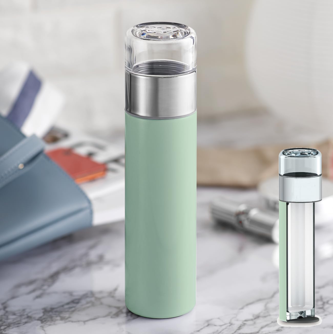 Amazon | PAO THERMO MUG SLIM CERAMICS 茶こし付き水筒 240ml 内面