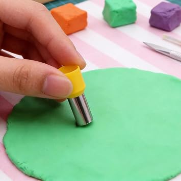 Polymer Clay Cutters, 8 Pcs Round Clay Cutters Circle Shape Cutters Indentation Punch Tools Polymer Clay Earrings Kit Cylinder for Jewelry Earrings Making