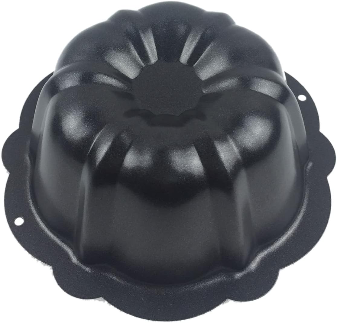 4 Inch Fluted Tube Cake Pan, Nonstick Mini Kugelhopf Mold, Carbon Steel Fluted Baking Cake Pans, Metal Round Pumpkin Shaped Mould for Muffin, Brownie, Pudding - Black, Set of 4 - Image 8