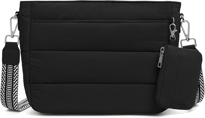 Gitus Puffer Hobo Crossbody Bag for Women Quilted Cross Body Purses Trendy Handbags with Coin Wallet Birthday Gifts for Mom