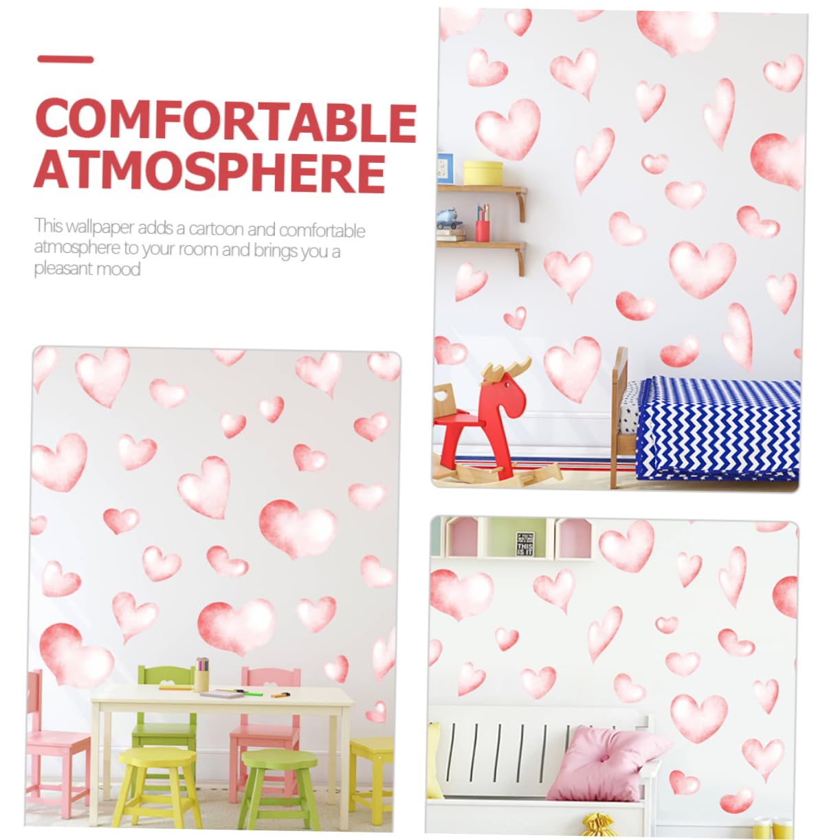 Toyvian 5sets Adesivi Murali Cuore Adesivi Decorativi Per Cameretta Facili Da Applicare e Rimuovere Per Decorare La Stanza Dei Ragazzo Ragazza Senza Residui e Personalizzabili Di Sticker
