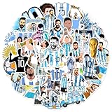 サッカー選手 メッシ ステッカー 50枚 子供用 ビニール 防水 デカール 水筒 ノートパソコン おもちゃ ステッカー DIY 装飾 バンパー 電話 ハードハット キッズ ティーン ギフト (メッシ)