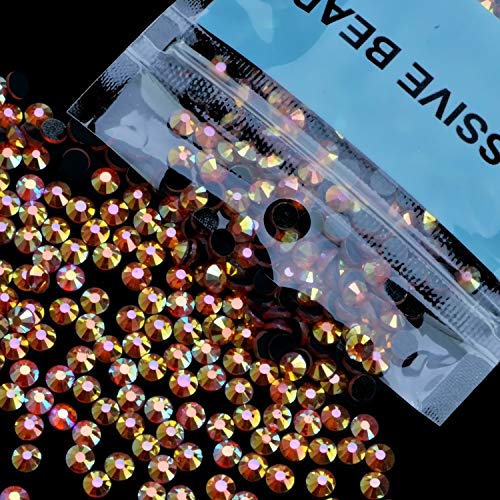 Image of 1000 Pieces Hot Fix Glass Flatback Rhinestones HotFix Round Crystal Gems (Golden Sun, SS20)