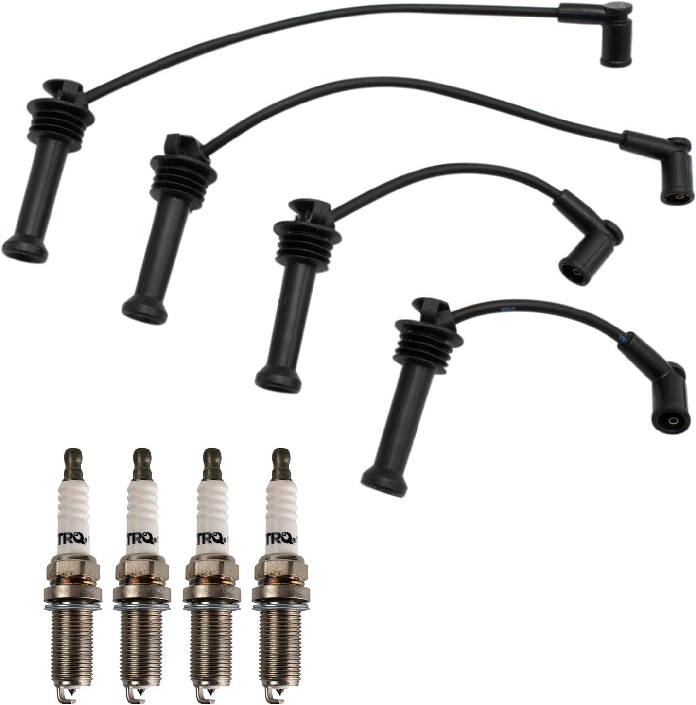 Ignition Coil & Spark Plug Kit Iridium 5 Piece Compatible with 2011-2013 Ford Fiesta 2014-2019 Ford Fiesta L4 1.6L Naturally Aspirated