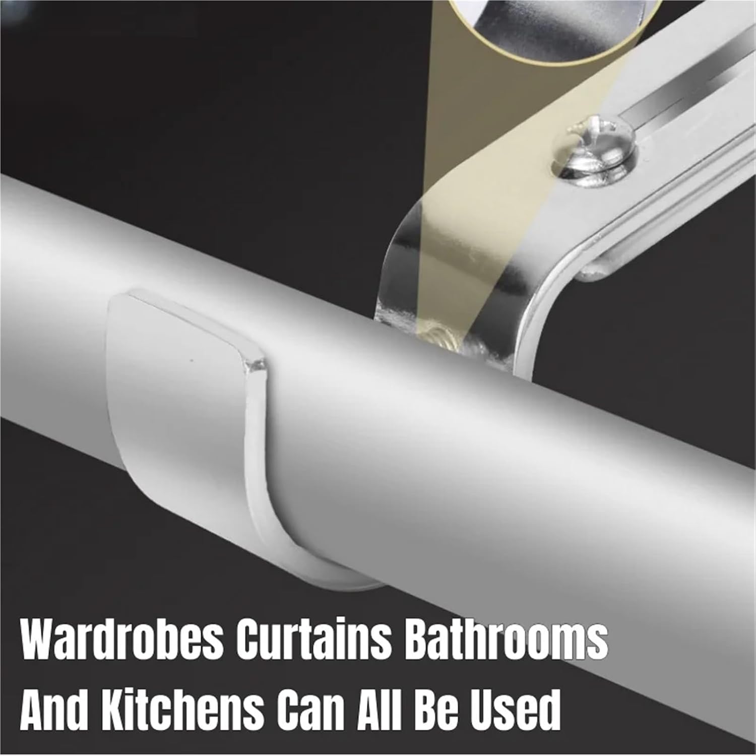 Closet Rod Brackets 8PCS Retractable Curtain Rod Bracket with Screws Portable Wall-Mounted Curtain Rod Bracket for Closet Bathroom(White)