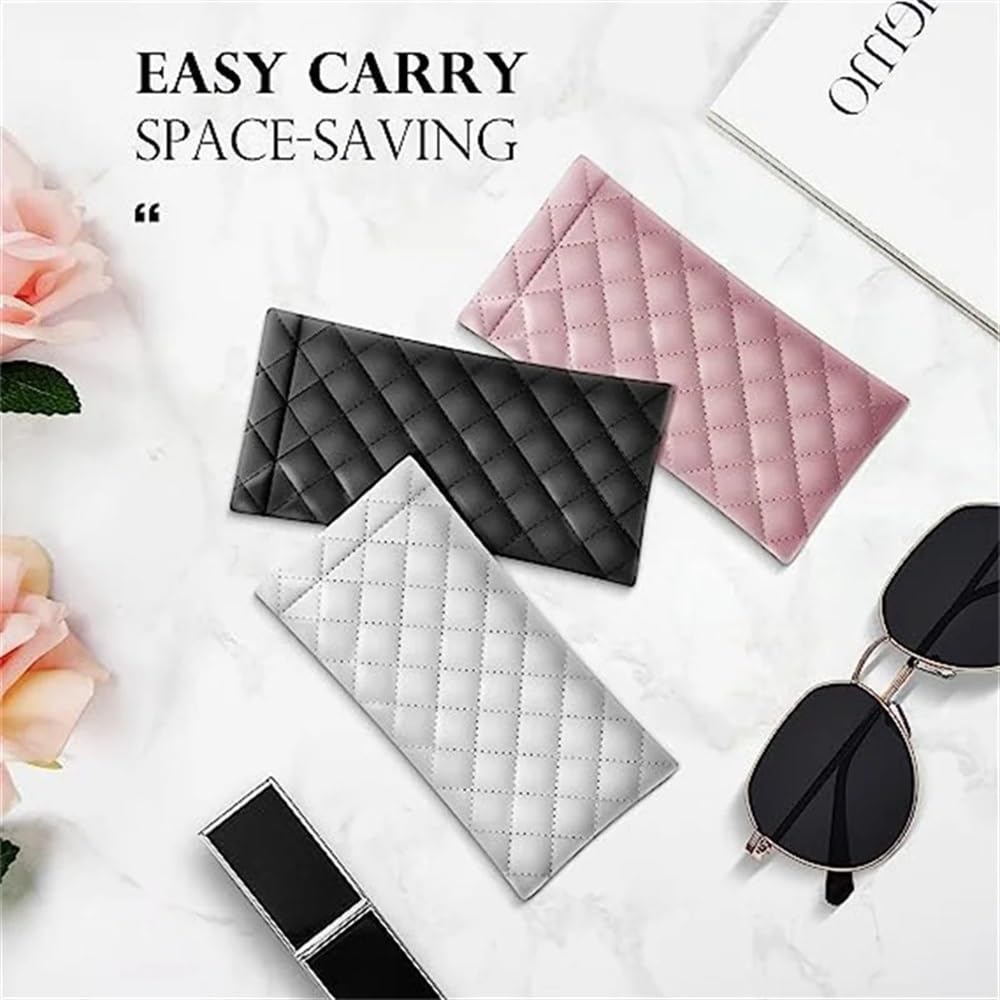 2/4/6 bolsas de piel sintética para gafas de sol, funda para gafas de sol, bolsillo con cordón, bolsa para teléfono móvil, funda de almacenamiento impermeable para gafas (blanco, 6 piezas),
