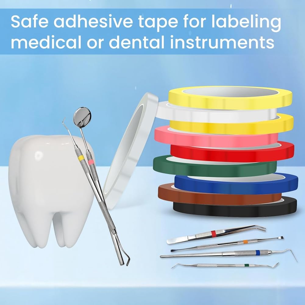 10 Rotoli Nastro Autoclave Colorato - 216 Piedi Cadauno, Larghezza 0.315 Pollici, Per Identificazione Strumenti - Foto 2