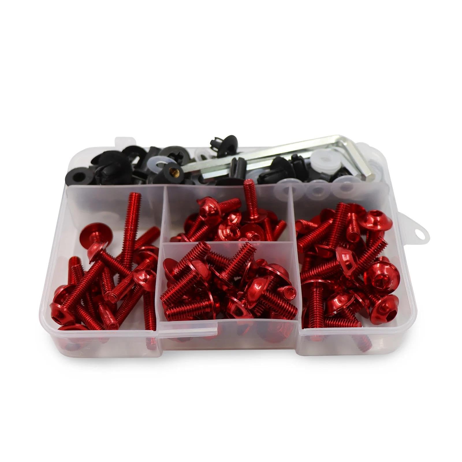 Kit vis carénage moto anti-vibration écrous robustes rouge - 7