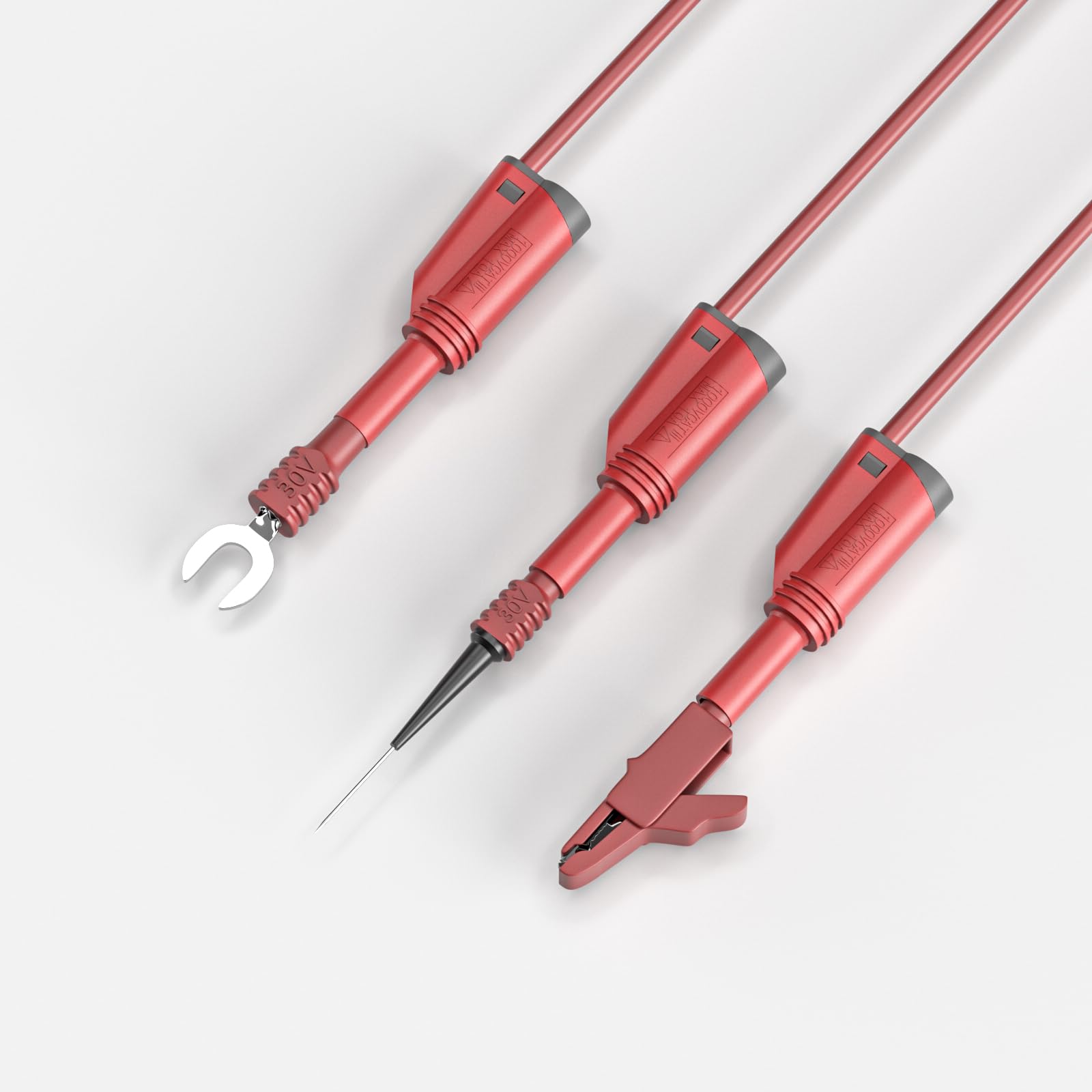 Kit di cavi di prova in silicone a banana, 4 mm, completamente isolati, 40 pezzi | Rivestito di sicurezza, impilabile, con morsetti a coccodrillo per test elettrici