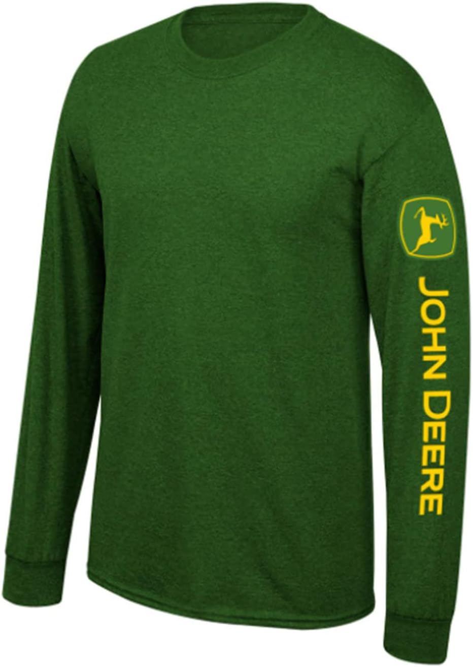 John Deere Logo Sleeve Print Long Sleeve T-Shirt-JD Green-3XL