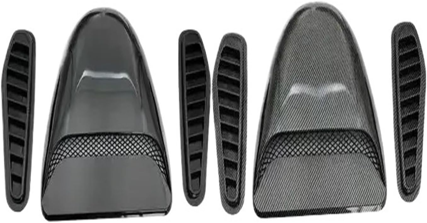 Engine Hood Intake Hood Airflow Intake Cover Car Decoration Spoon Engine Hood Ventilation Universal Vent Car Exterior Parts(2pcs carbon)