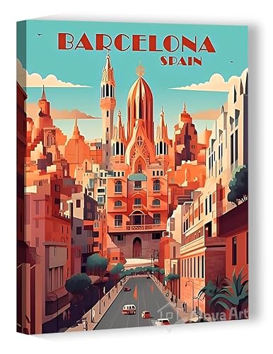 لوحة جدارية من نوفا آرت، كانفاس برينت لغرفة النوم والمعيشة والمكتب، تصميم مبنى ساغرادا فاميليا في برشلونة، مقاس 20 × 30 سم