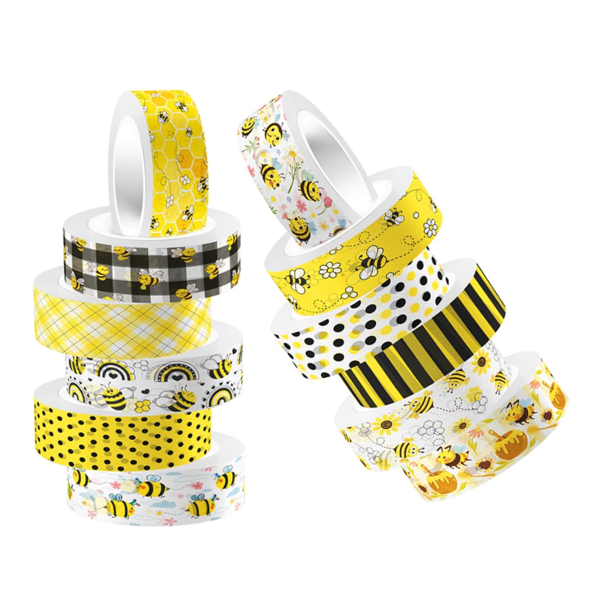 Tofficu 48rollen Washi Tape Set Mit Bienenmuster Dekoratives Klebeband Für Diy-projekte Scrapbooking Journals Und Bastelarbeiten Einfach Abreißbar Kein Kleberückstand Vielseitig