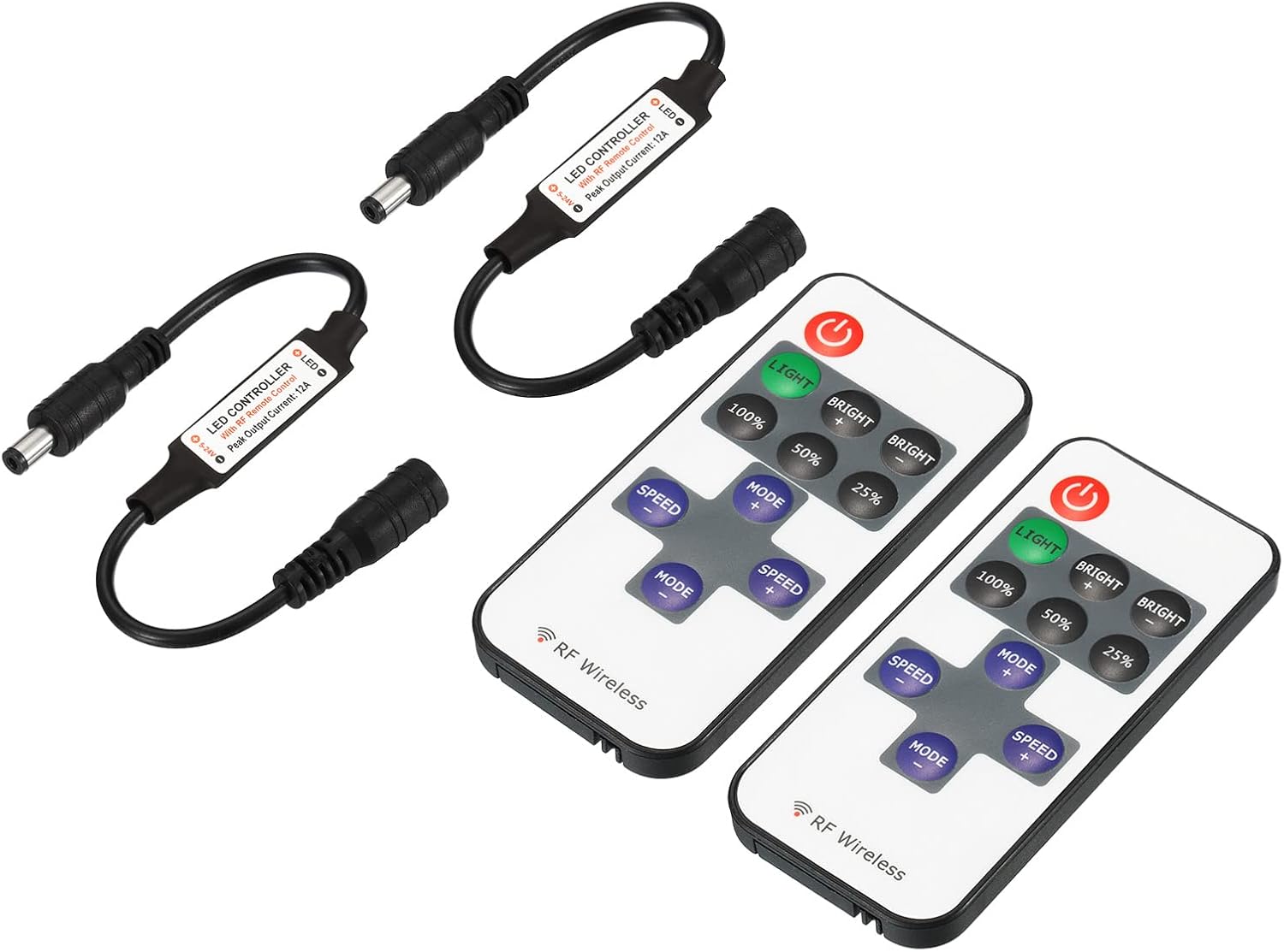 sourcing map Mini RF Wireless Remote Controller DC 524V 11Key LED Dimmer Switch with DC