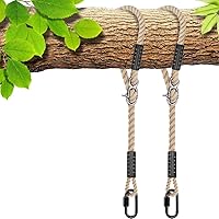 Vista 1 de SELEWARE Kit Colgante de Correas y Cuerdas para Hamaca Columpio de Árbol, Cuerda Ajustable Rápida y Fácil de Colgar Hamaca Silla Columpio
