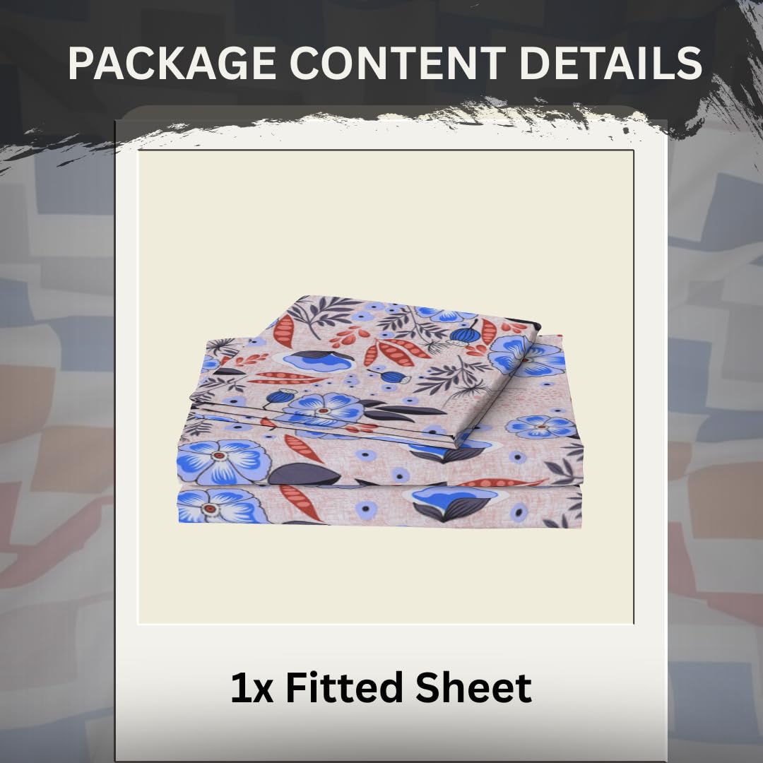 EverSoft Bedding 1PCS Floral Fitted Sheet Small Double Size Extra Deep 35cm Pocket 4ft Soft Breathable Printed Mattress Cover - Image 2