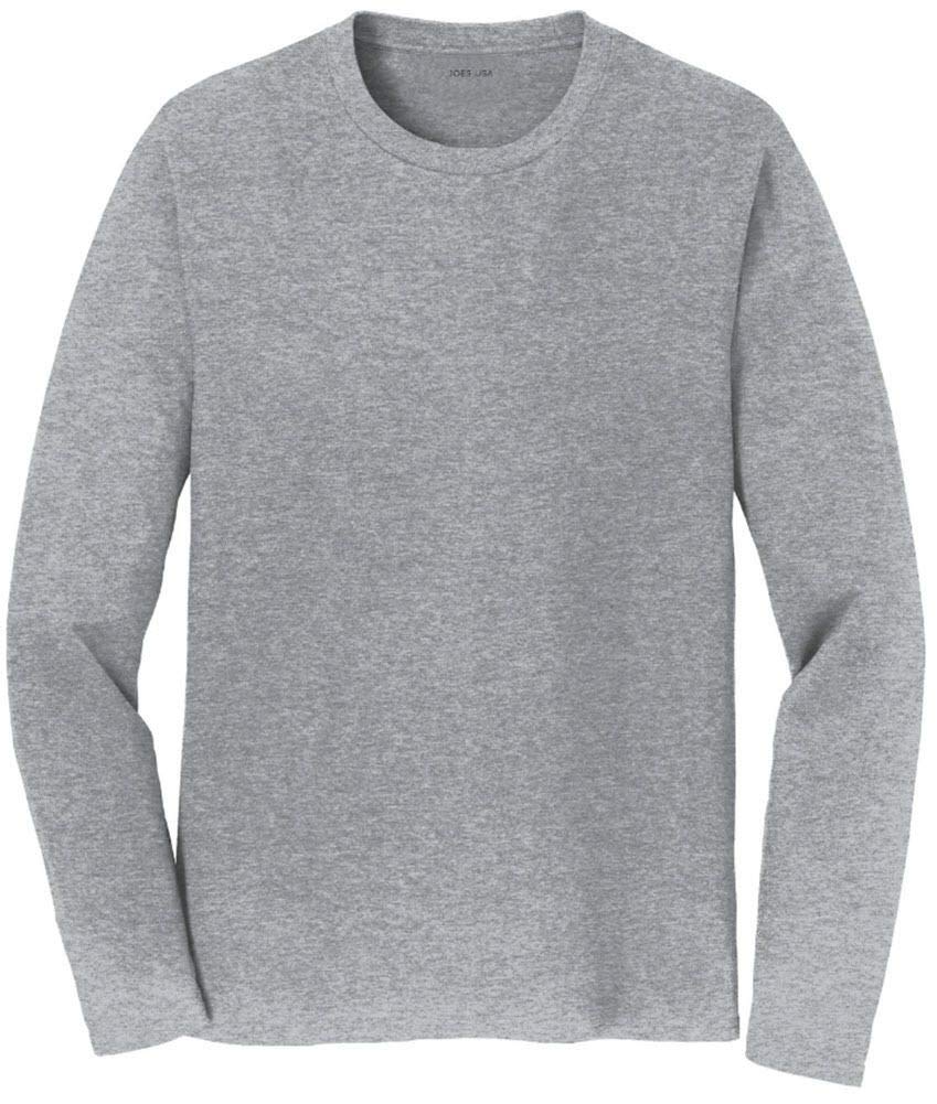 Joe's USA Mens Long Sleeve 4.5oz Lightweight Soft Cotton T-Shirt-AthHeather-2XL
