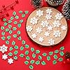 Jetec 150 Pcs Tiny Resin Christmas Snowflake Decorations Christmas Holly Leaves and Berries Charms Miniatures Snow Shaped Ornament for Xmas Tree DIY Craft Wreath Scrapbook Supplies(White, Green) #3
