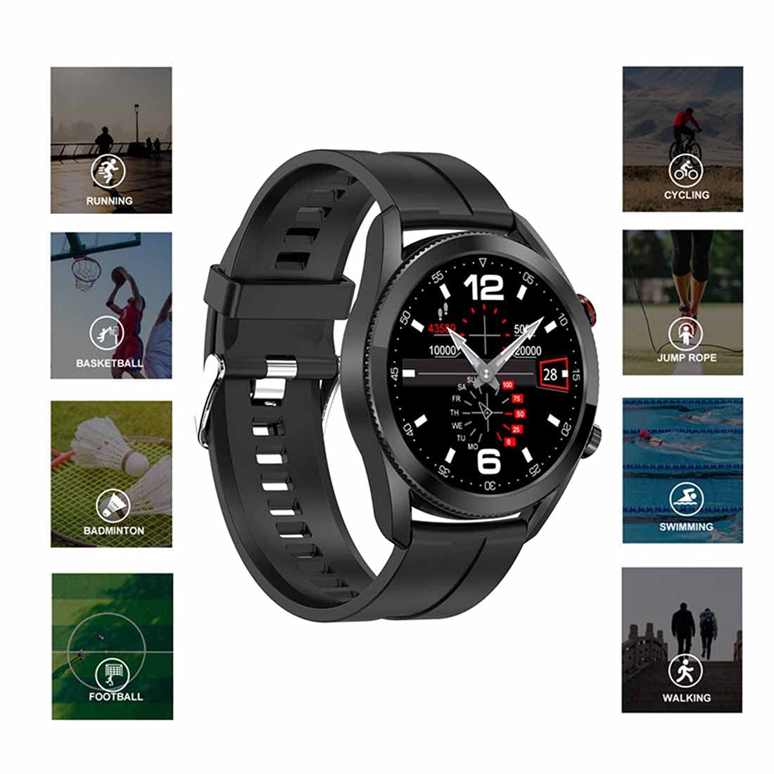 Inteligentne zegarki Fitness Tracker IP68, wodoszczelność, krokomierze, bieganie, pływanie, timer, monitorowanie snu, monitorowanie serca, zegarek sportowy, cyfrowe smartwatche dla mężczyzn i