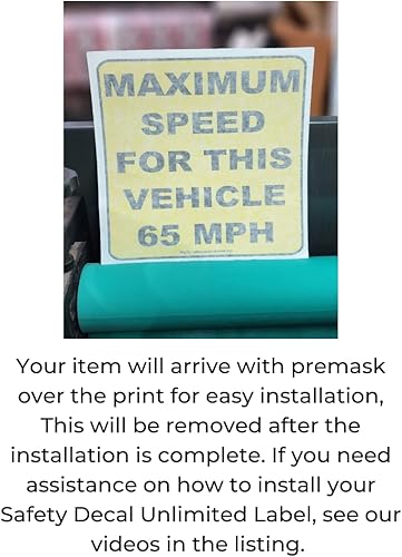 Miniatura 3 de Vehículo velocidad máxima 65mph AmarilloNegro Precaución Autobús Dump Truck Alquiler Coche GPS Monitoreado Etiqueta Etiqueta Adhesiva Hecho en