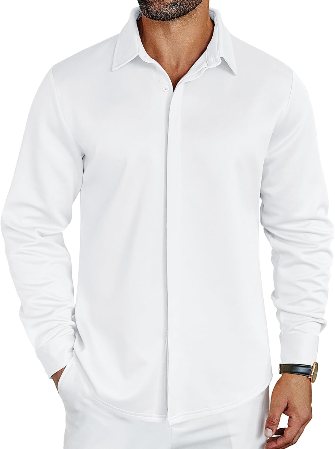 COOFANDY Mens Long Sleeve Wrinkle Free Shirts Casual Button Down Shirt Stretch Dress Shirt COOFANDY Mens Long Sleeve Wrinkle Free Shirts Casual Button Down Shirt Stretch Dress Shirt