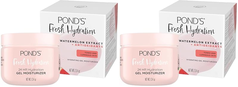 Hidratante facial em gel POND'S com extrato de melancia e antioxidantes, sem álcool e óleo, 100 mL, pacote com 2