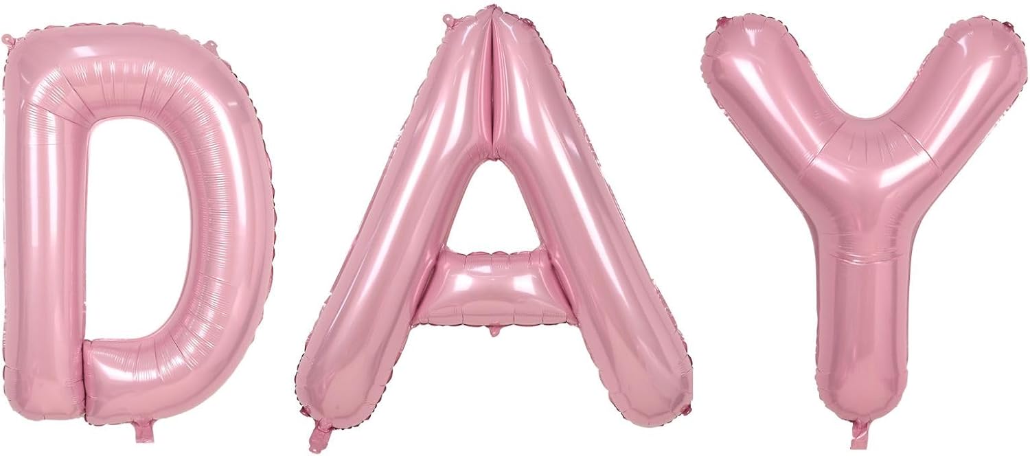 Amazon.com: 40 Inch Pink Letter Balloons, Large DAY Letter Balloons ...