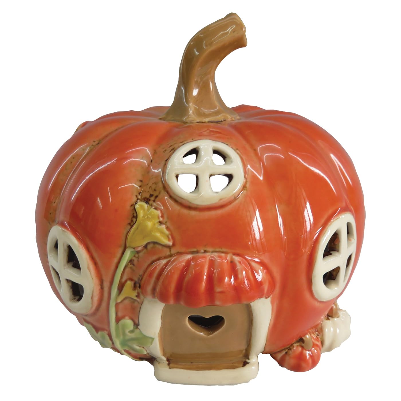 Shudehill Giftware Village Pottery Ceramic Tealight Holder Autumn Collection Houses - Pumpkin or Acorn Designs (Pumpkin)