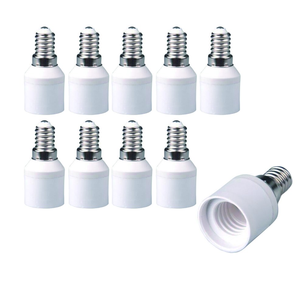 10個セット E-Simpo® 口金変換アダプタ E14→E17 電球ソケット変換アダプター, E14〜E17アダプタ, E14-E17 口金変換アダプタ, あなたがE14器具/ホルダーにE17ランプをインストールすることができ (白)