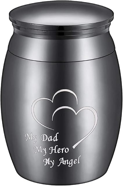 Engraved My Dad My Hero My Angle Mini Urn Ashes Keepsake Custom Stainless Steel Cremation Jewelry