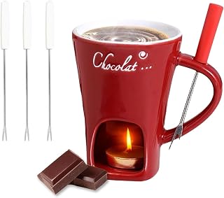 Sweet Fondue Cup, Chocolate Melting Fondue Cups, Fondue Cups Tealight for Chocolate (Red)