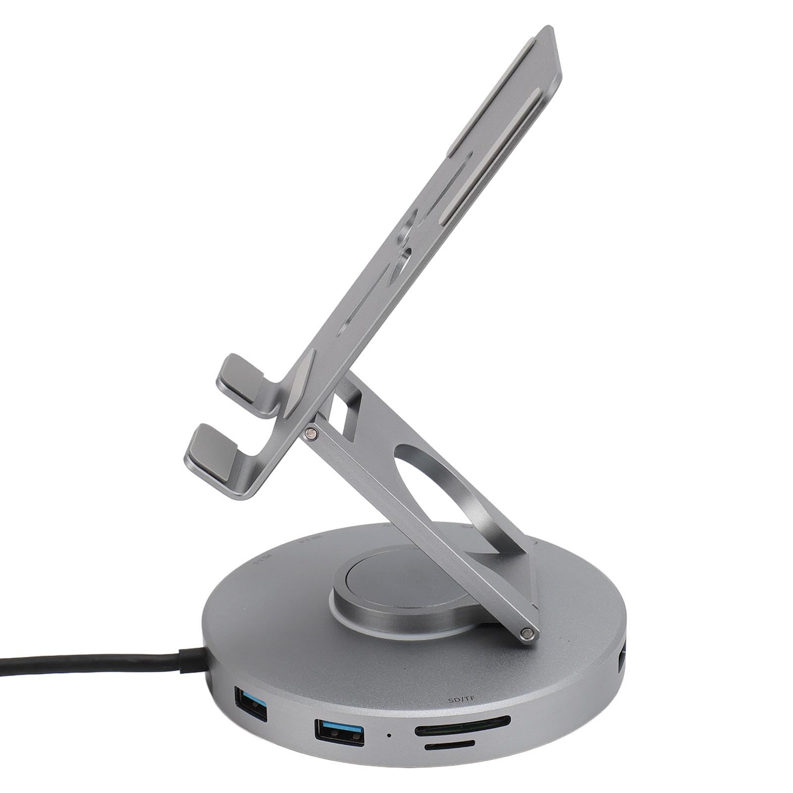 10-calowy Stojak USB C HUB Obrotowy Stojak na Tablet Typu C z Interfejsem Multimedialnym 4K HD USB A 2.0 3.0 100 W PD Ładowanie Telefonu 15