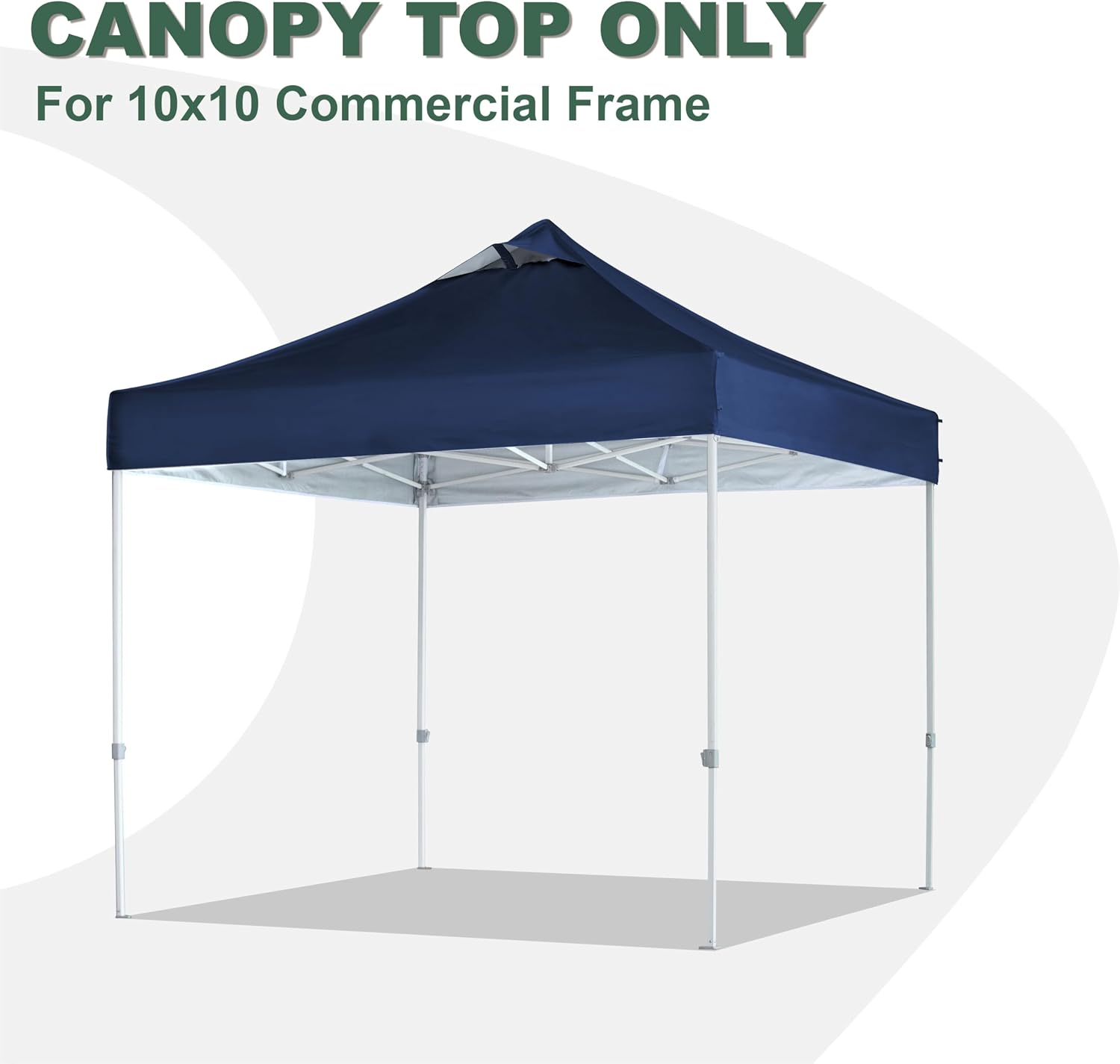 Navy Blue Commercial Replacement Canopy Top for 10x10 Straight Leg Pop Up Canopy Tent with Air Vent