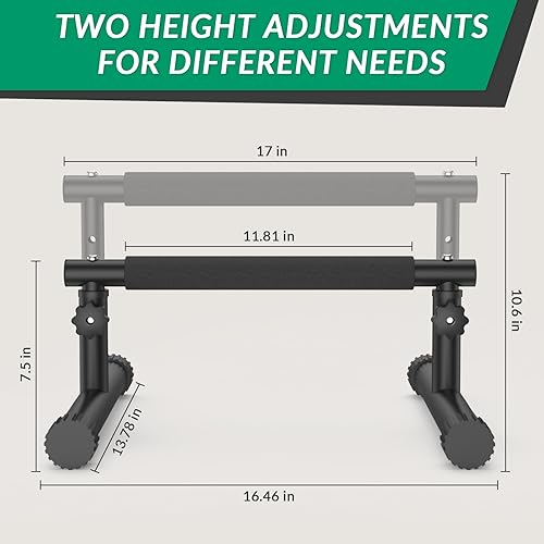 Miniatura 3 de IMAYCC Barra de empuje hacia arriba, barras de paraletas ajustables de 7.5 y 10.6 pulgadas de alto y barra de inmersión con agarres de espuma de