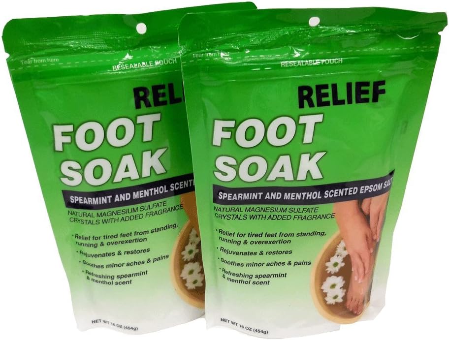 16-Ounce Foot Soak 2-Pack - Spearmint and Menthol Epsom Salt