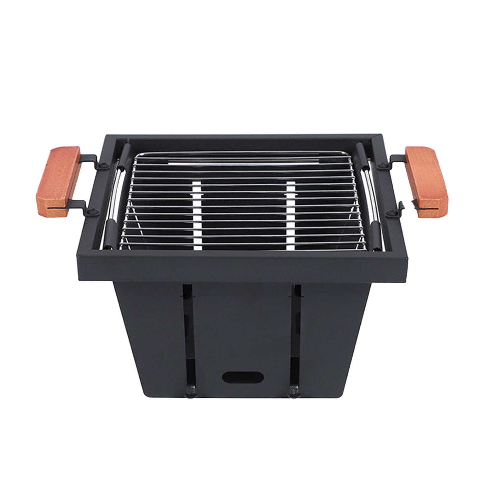 Barbecue à charbon pliable Milageto noir, grill de camping portable et robuste
