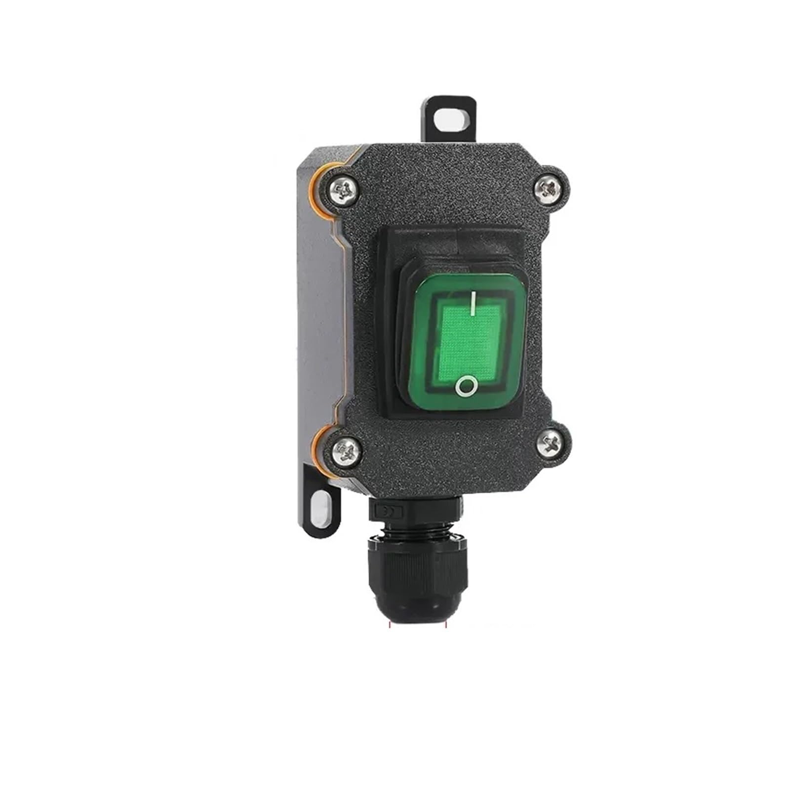 Waterproof Marine Rocker Switch with LED Outdoor Rainproof Junction Box Inline Power Cord Power Switch 12V/24V/220V IP65(Single Green 12-24V,1 Pcs)