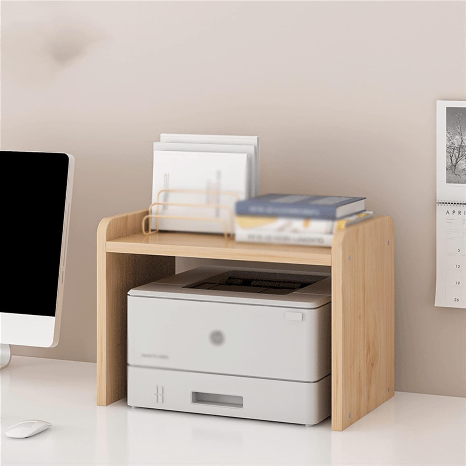 Supporto per Stampante Multistrato e scrivania - Supporto salvaspazio per scrivania da Ufficio e armadietto - Libreria Versatile e Porta Accessori per Piccoli Oggetti
